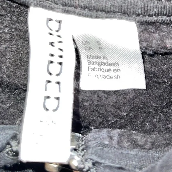 H&M Black & White hooded Zippered Sweatshirt Sz S - Picture 5 of 5